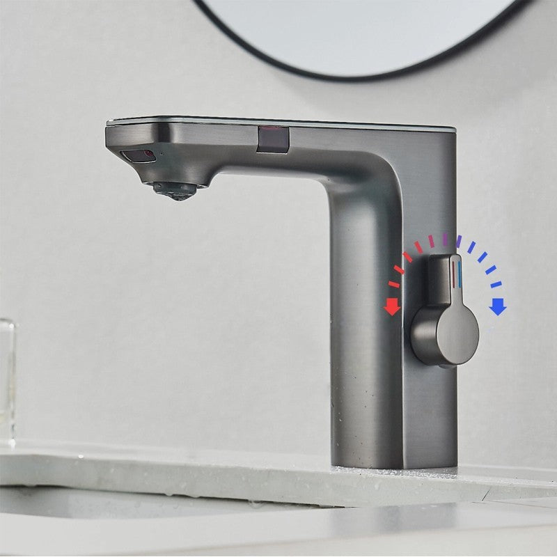Robinet de salle de bain intelligent sans contact – capteur infrarouge & affichage digital