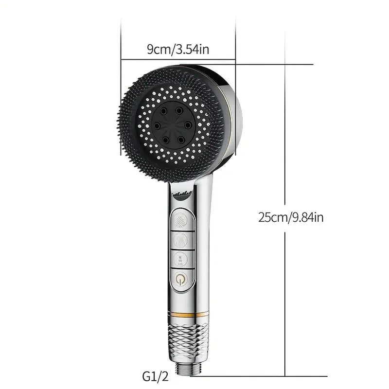 Pommeau de Douche Anti-Calcaire – Haute Pression Économie d’Eau, 4 Modes