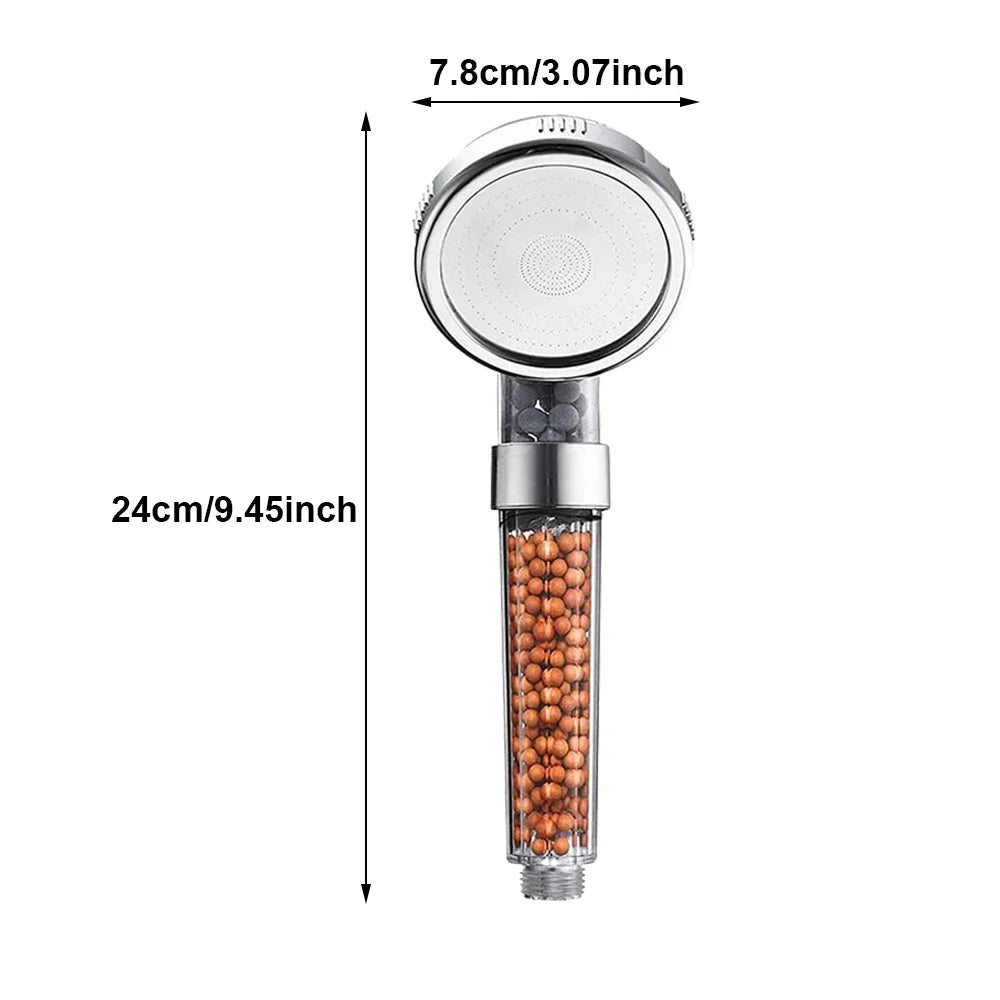 Pommeau de douche anti-calcaire filtrant – billes minérales, haute pression