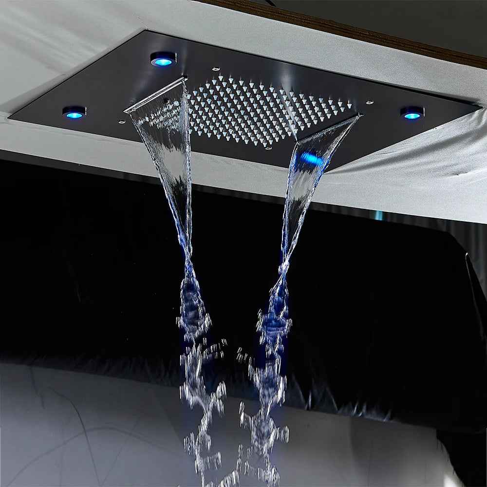Colonne de Douche Encastrable Luxe LED – Pluie & Cascade, Douchette