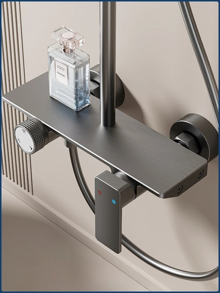 Colonne de Douche 3 Voies – Hauteur Réglable (Gris brossé)