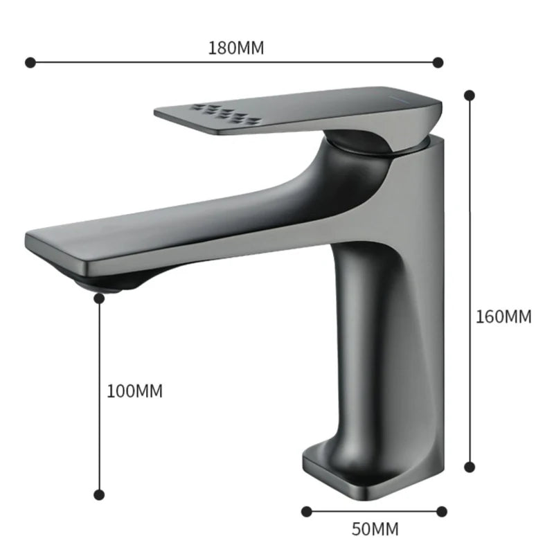 Robinet de salle de bain en laiton – Mitigeur élégant à poignée unique