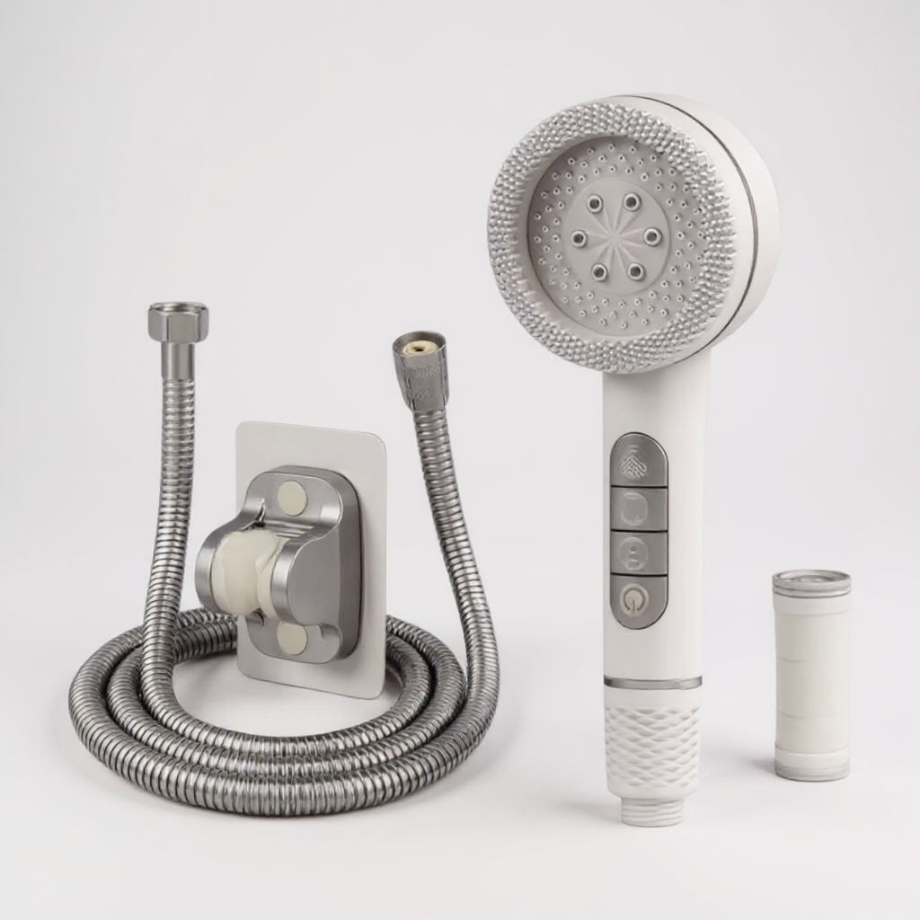 Pommeau de Douche Anti-Calcaire – Haute Pression Économie d’Eau, 4 Modes