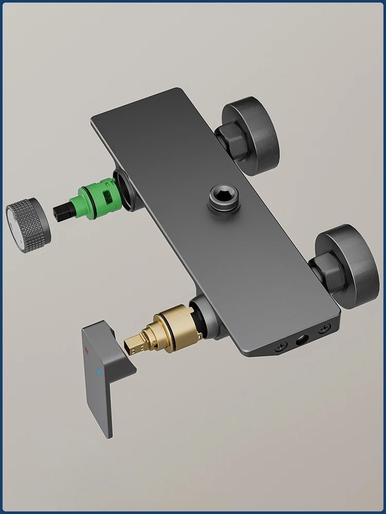 Colonne de Douche 3 Voies – Hauteur Réglable (Gris brossé) - Fluens