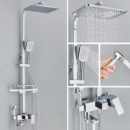 Colonne de Douche Design Noir & Chrome – Pluie Relaxante