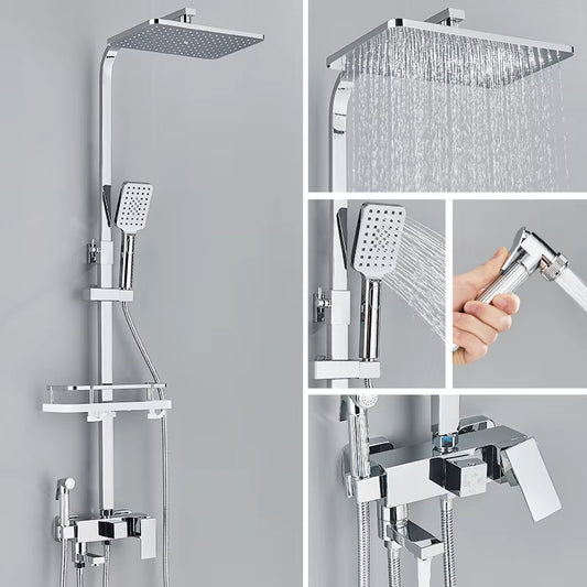 Colonne de Douche Design Noir & Chrome – Pluie Relaxante