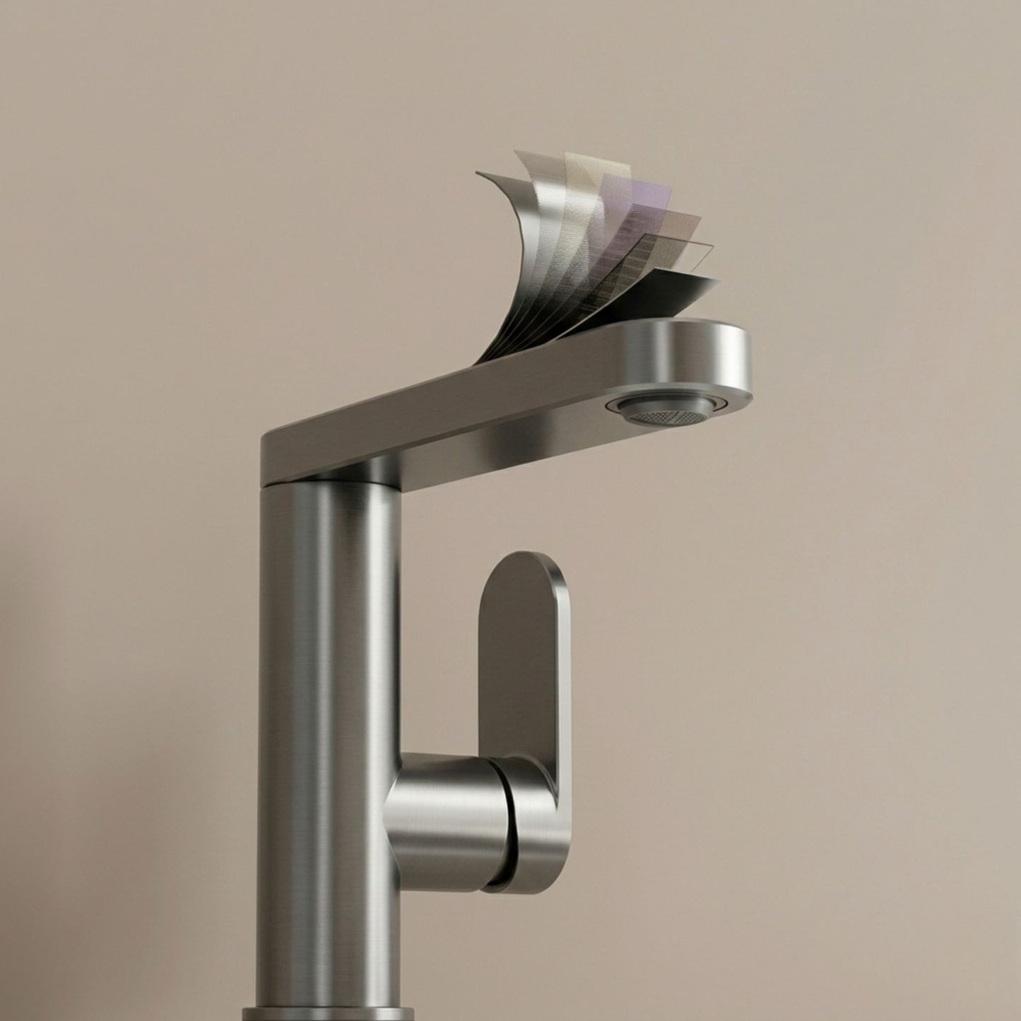Mitigeur Lavabo Gris – Robinet Salle de Bain 360° (Eau Chaude/Froide)