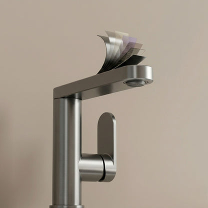 Mitigeur Lavabo Gris – Robinet Salle de Bain 360° (Eau Chaude/Froide)