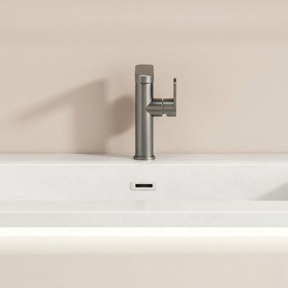 Mitigeur Lavabo Gris – Robinet Salle de Bain 360° (Eau Chaude/Froide)