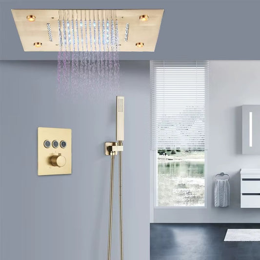 Colonne de Douche Encastrable Luxe LED – Pluie & Cascade, Douchette