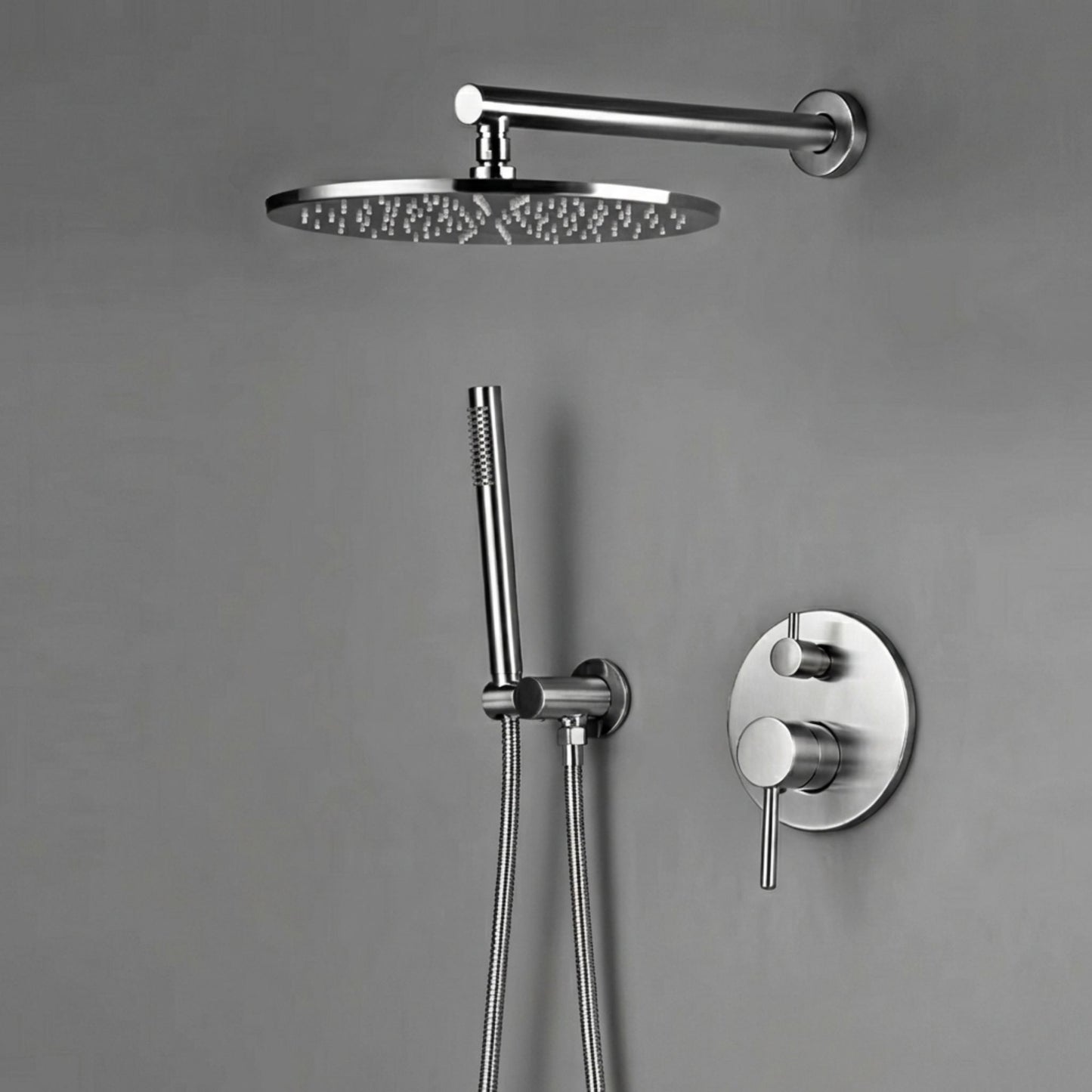 Colonne de Douche Encastrable Ronde – Pluie & Douchette (Noir, Inox brossé, Rose gold, Or brossé)