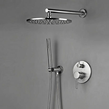 Colonne de Douche Encastrable Ronde – Pluie & Douchette (Noir, Inox brossé, Rose gold, Or brossé)