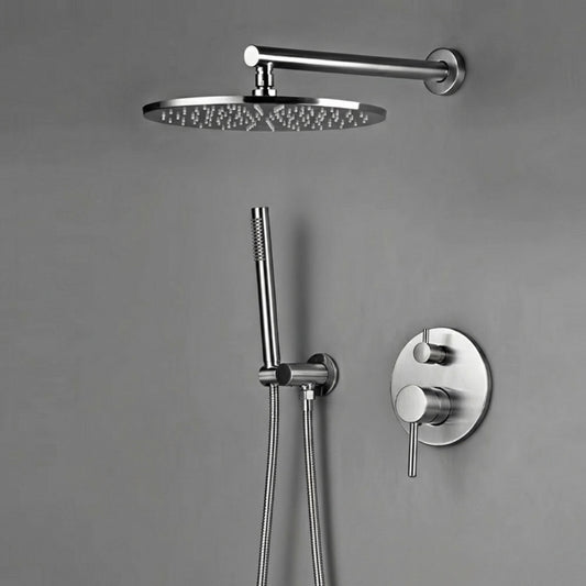 Colonne de Douche Encastrable Ronde – Pluie & Douchette (Noir, Inox brossé, Rose gold, Or brossé)