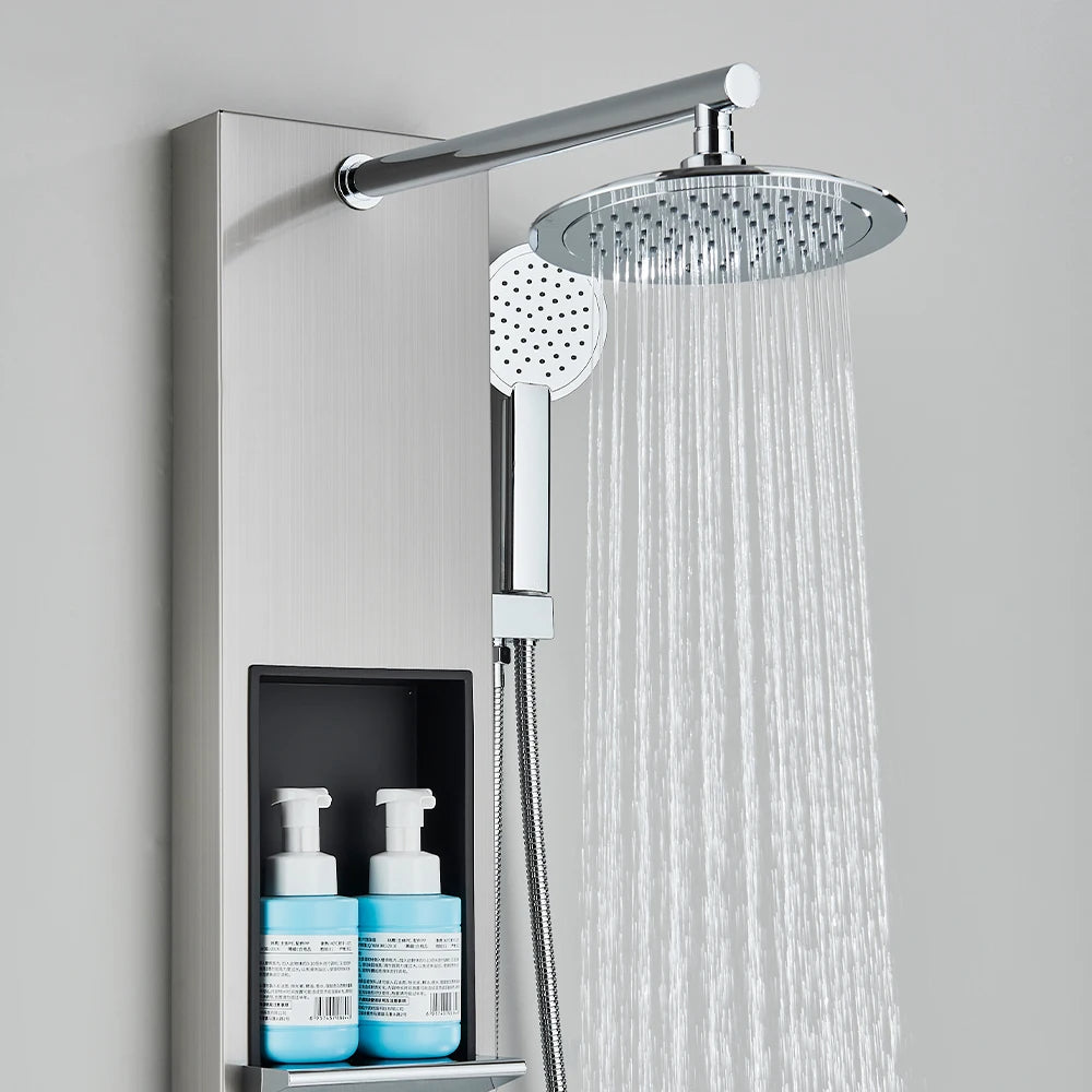 Colonne de Douche Hydromassante – Jets de Massage & Rangement Intégré
