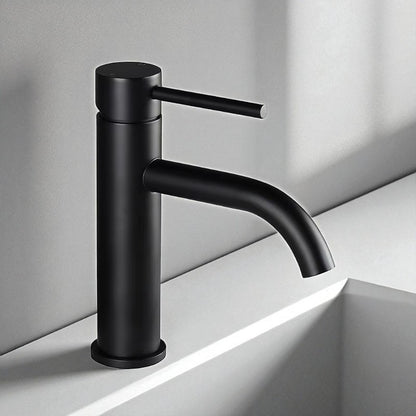 Robinet de salle de bain en inox brossé – mitigeur finition or rose élégante