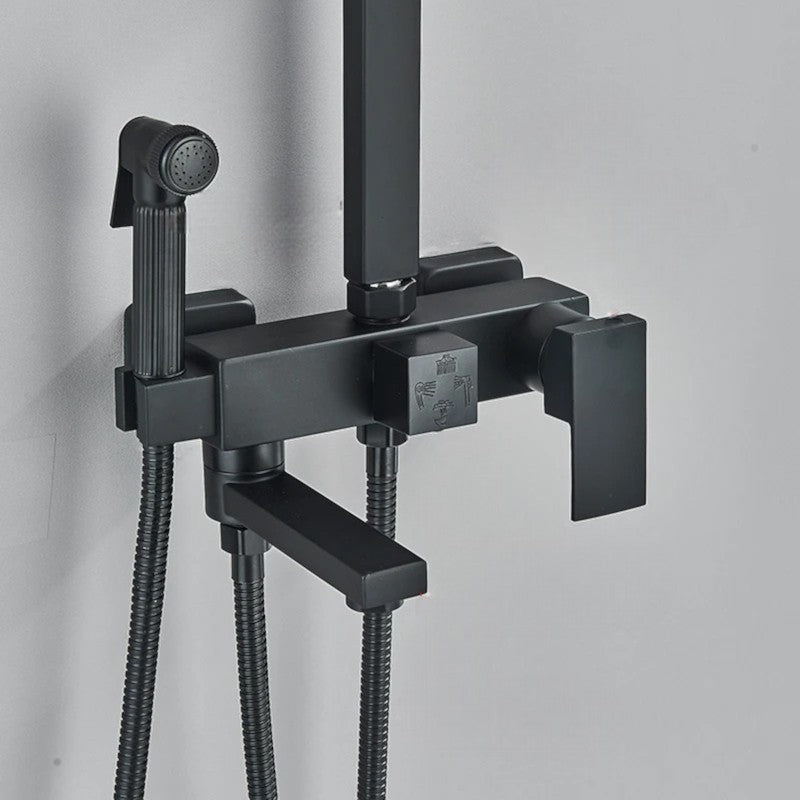 Colonne de Douche Design Noir & Chrome – Pluie Relaxante