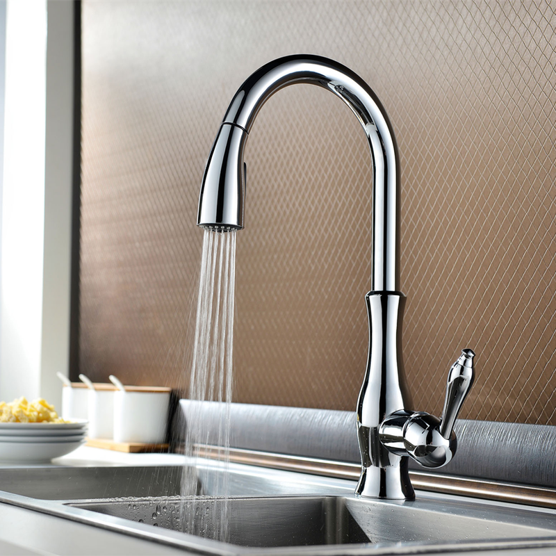 Robinet de Cuisine Extractible – Mitigeur Pivotant 360° en Laiton