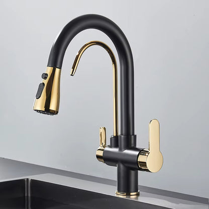 Robinet de Cuisine 3 Voies – Eau Filtrée & Douchette Extractible Haute Pression