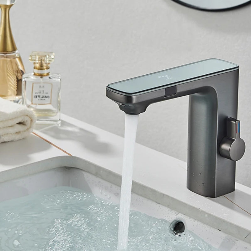Robinet de salle de bain intelligent sans contact – capteur infrarouge & affichage digital