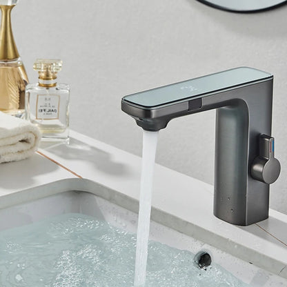 Robinet de salle de bain intelligent sans contact – capteur infrarouge & affichage digital