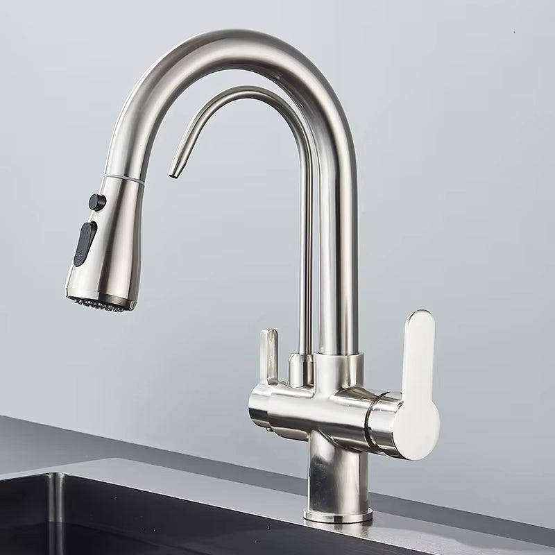 Robinet de Cuisine 3 Voies – Eau Filtrée & Douchette Extractible Haute Pression