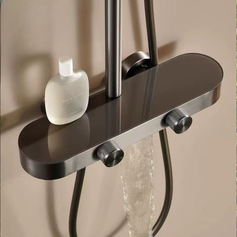 Colonne de Douche Luxe Brossée – 4 Voies Pluie & Cascade | Fluens™