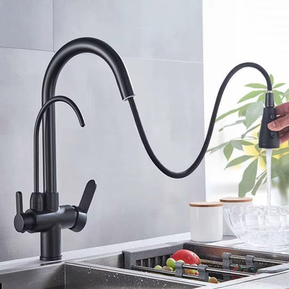 Robinet de Cuisine 3 Voies – Eau Filtrée & Douchette Extractible Haute Pression