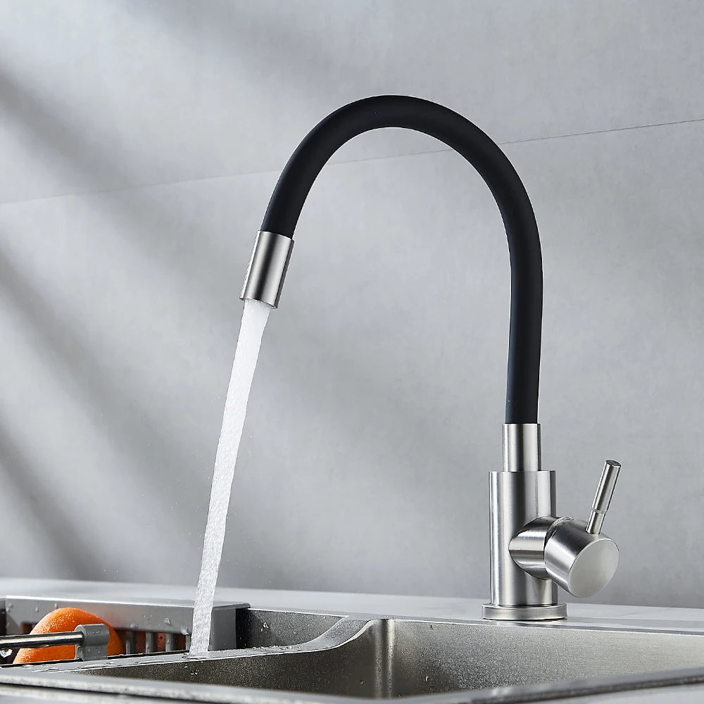 Robinet de Cuisine – Mitigeur à Bec Flexible 360° en Acier Inoxydable
