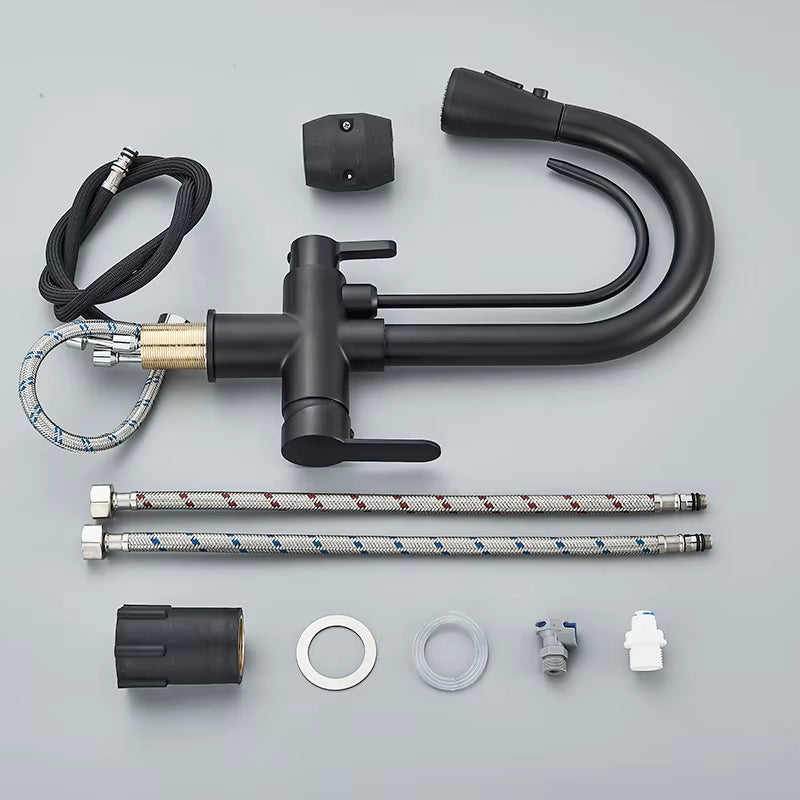 Robinet de Cuisine 3 Voies – Eau Filtrée & Douchette Extractible Haute Pression