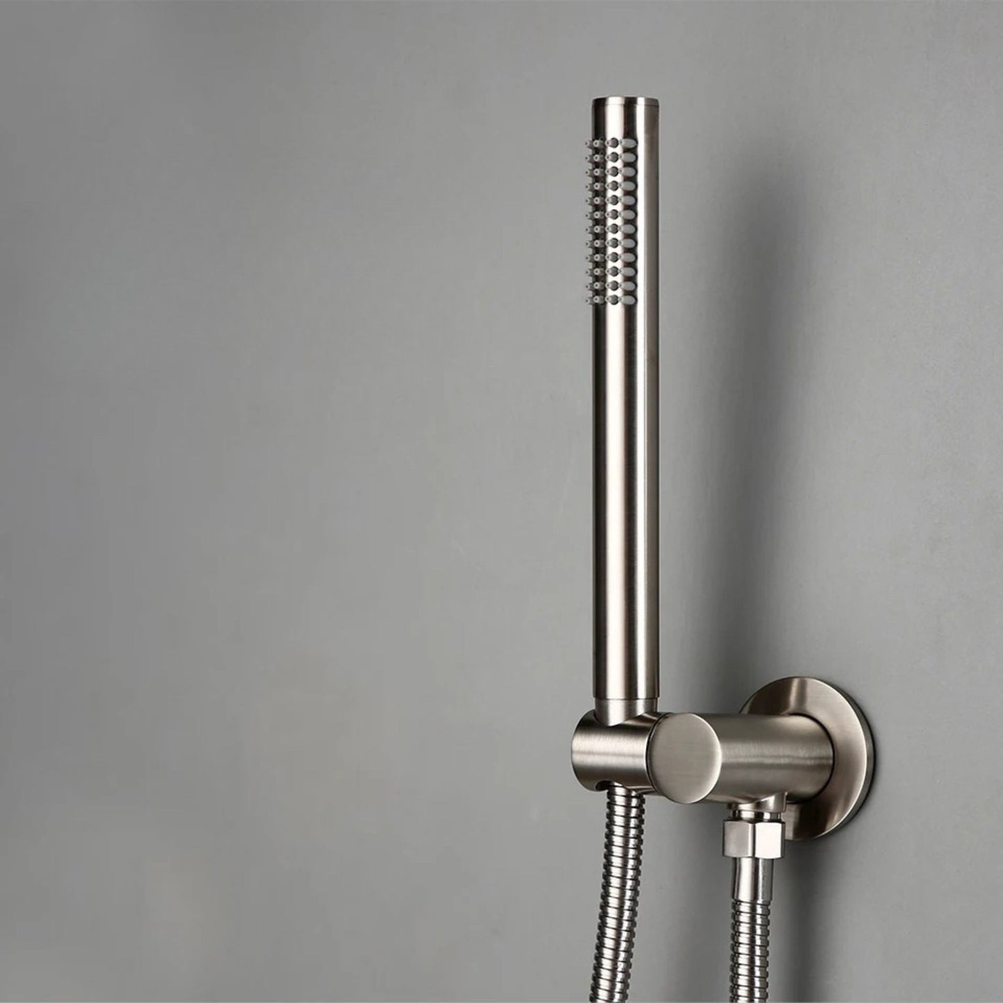 Colonne de Douche Encastrable Ronde – Pluie & Douchette (Noir, Inox brossé, Rose gold, Or brossé)