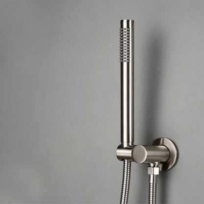 Colonne de Douche Encastrable Ronde – Pluie & Douchette (Noir, Inox brossé, Rose gold, Or brossé)