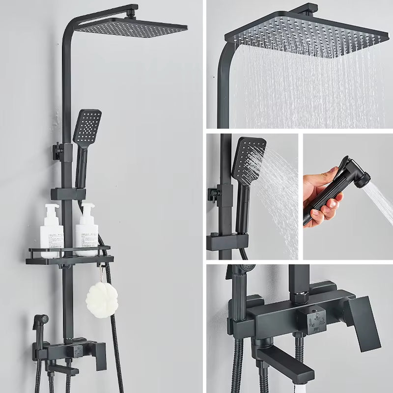 Colonne de Douche Design Noir & Chrome – Pluie Relaxante