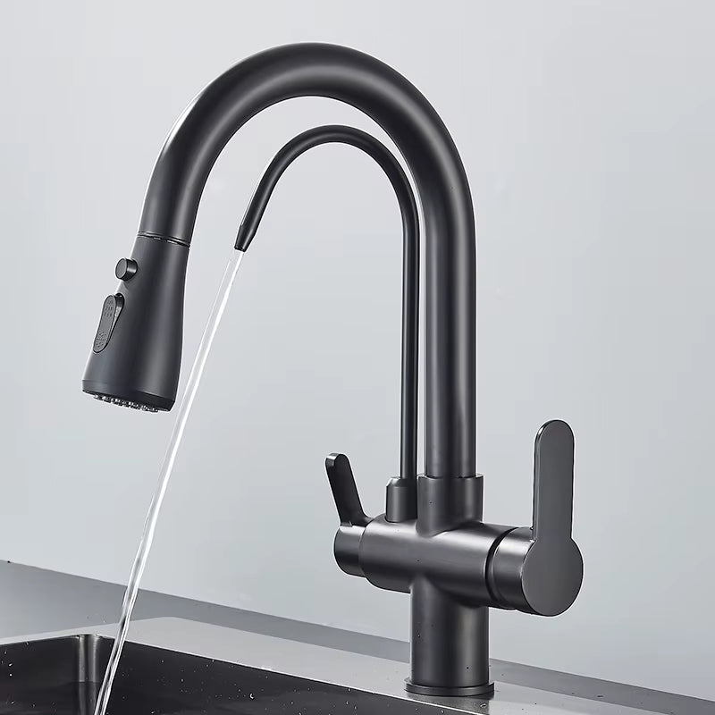 Robinet de Cuisine 3 Voies – Eau Filtrée & Douchette Extractible Haute Pression