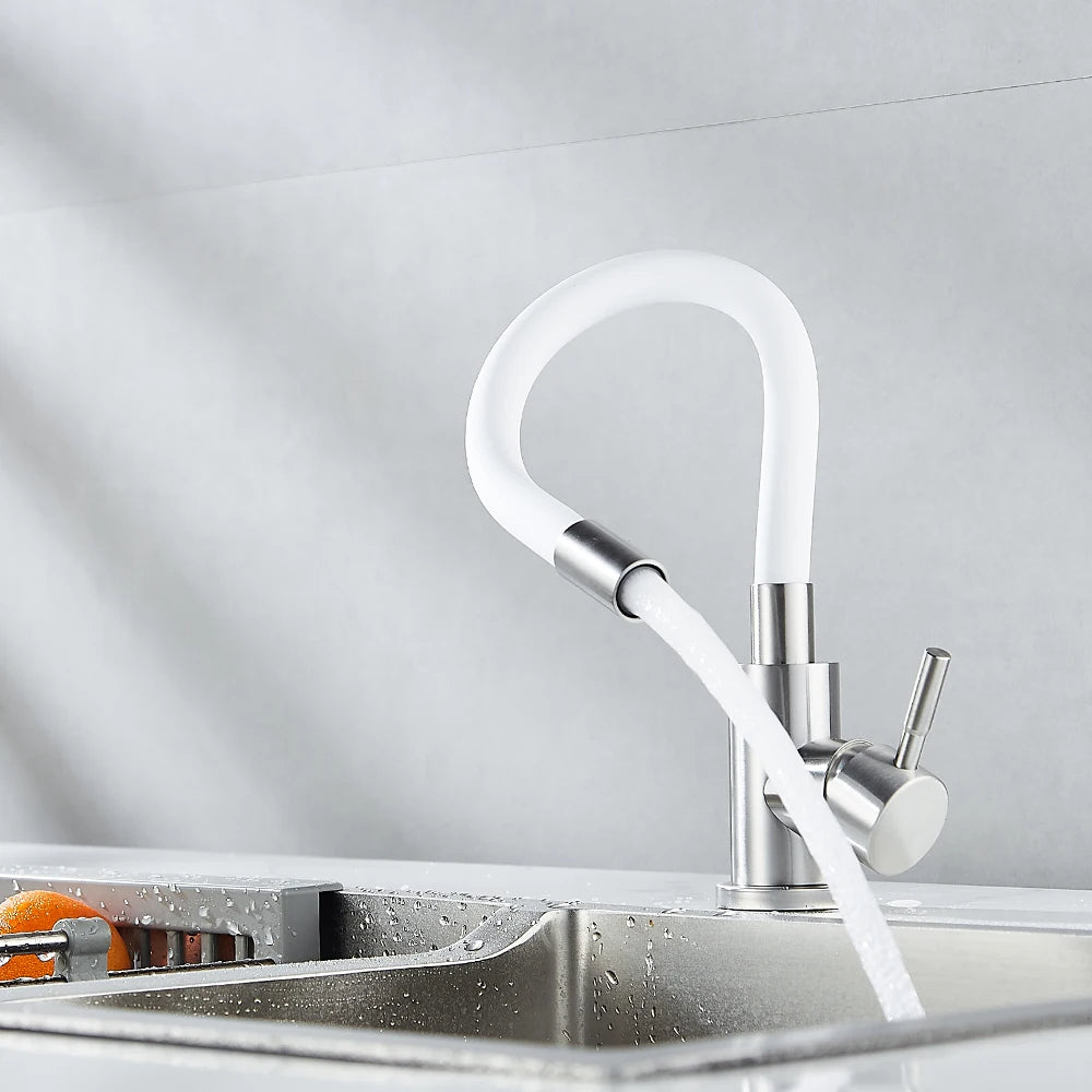 Robinet de Cuisine – Mitigeur à Bec Flexible 360° en Acier Inoxydable