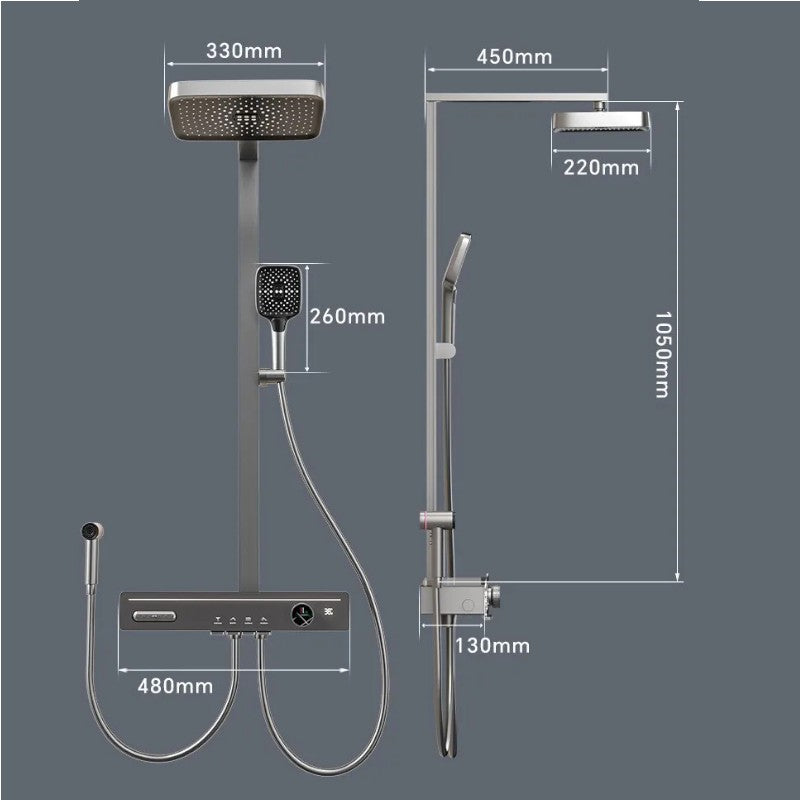 Colonne de Douche Thermostatique – Pluie & Douchette (Finition Brossée)