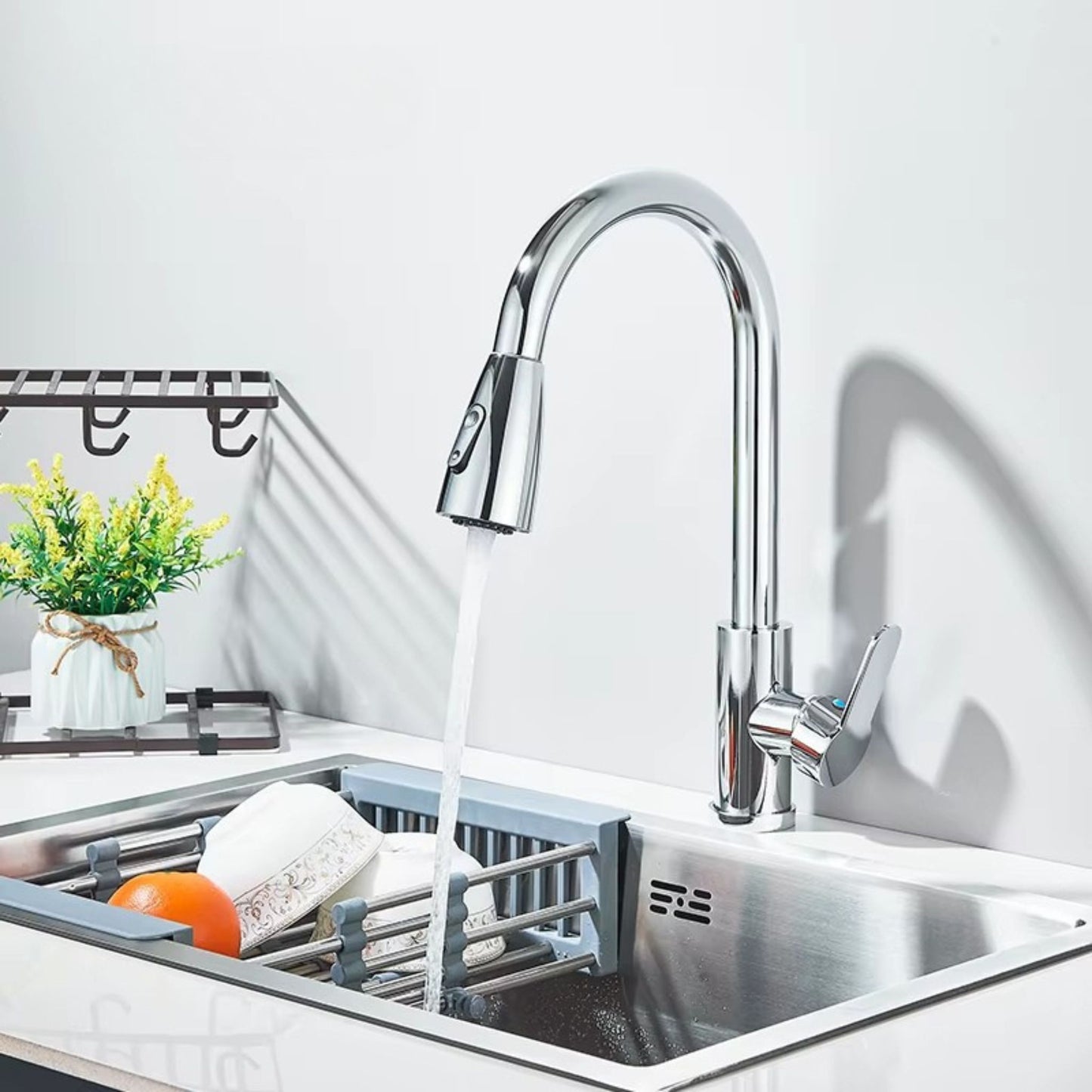 Robinet de Cuisine Extractible – Jet Douchette & Rotation 360° (Noir mat, Chrome, Nickel brossé)