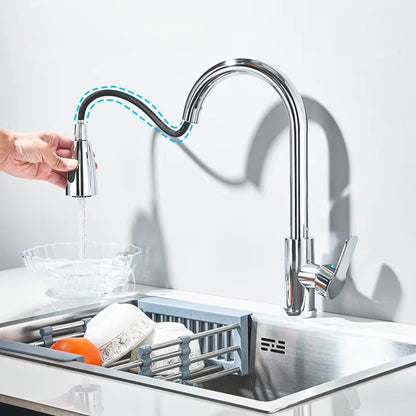 Robinet de Cuisine Extractible – Jet Douchette & Rotation 360° (Noir mat, Chrome, Nickel brossé)