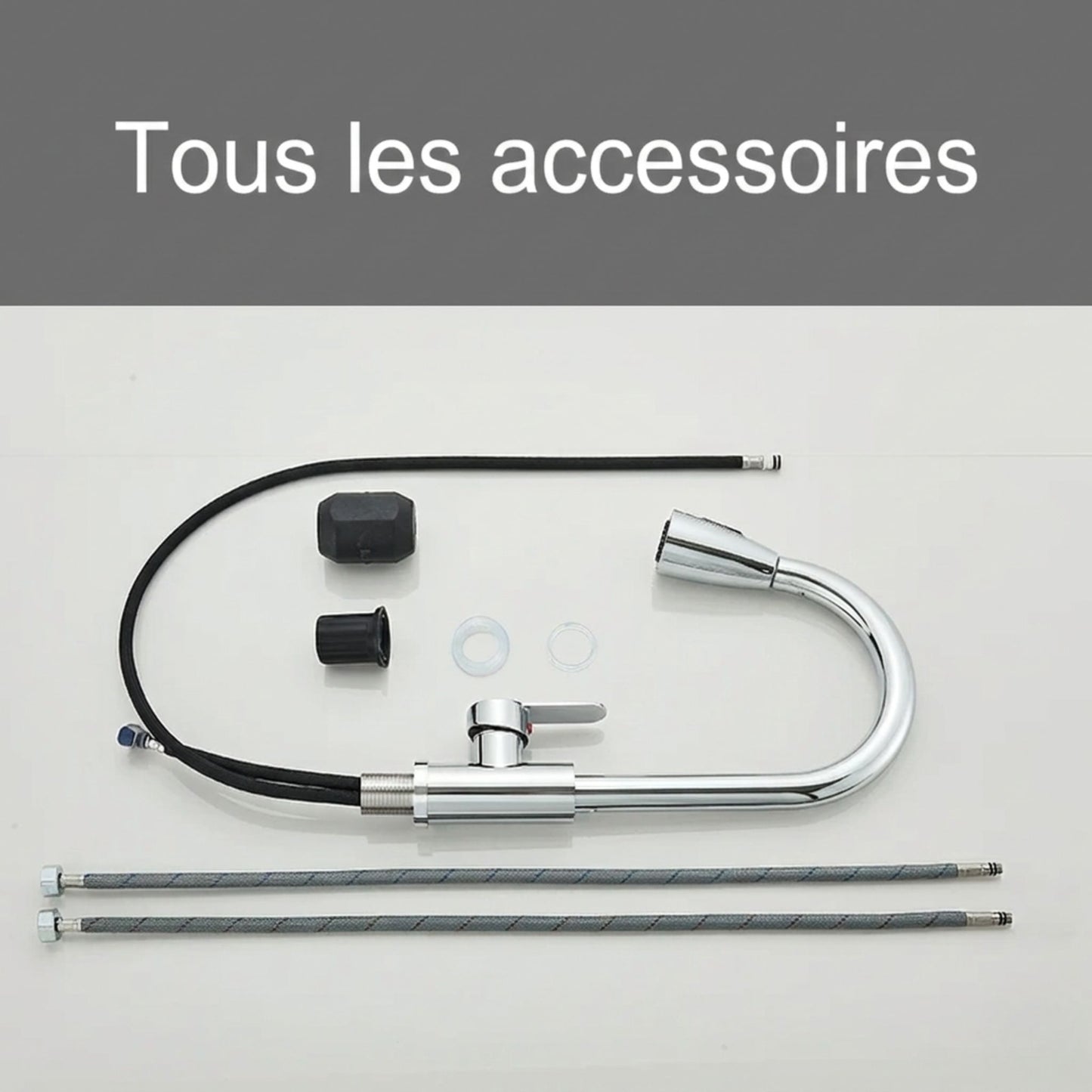 Robinet de Cuisine Extractible – Jet Douchette & Rotation 360° (Noir mat, Chrome, Nickel brossé)