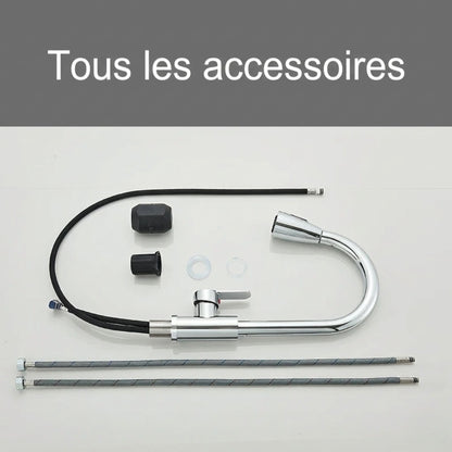 Robinet de Cuisine Extractible – Jet Douchette & Rotation 360° (Noir mat, Chrome, Nickel brossé)