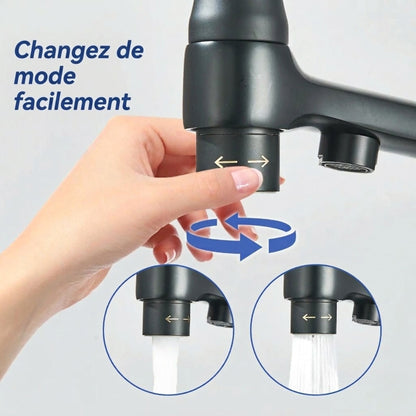 Robinet de Cuisine Double Bec – Eau Filtrée & Eau Chaude/Froide 360°