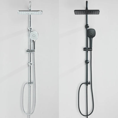 Colonne de Douche Pluie Noir Mat & Chrome – Ensemble Douche avec Douchette