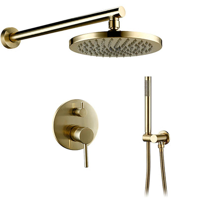 Colonne de Douche Encastrable Ronde – Pluie & Douchette (Noir, Inox brossé, Rose gold, Or brossé)