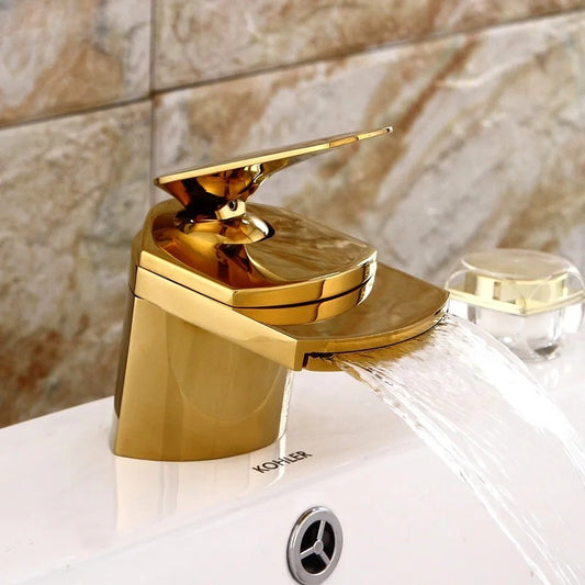 Robinet de salle de bain cascade en laiton – finition premium