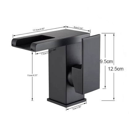 Robinet de salle de bain cascade LED en inox – éclairage tricolore