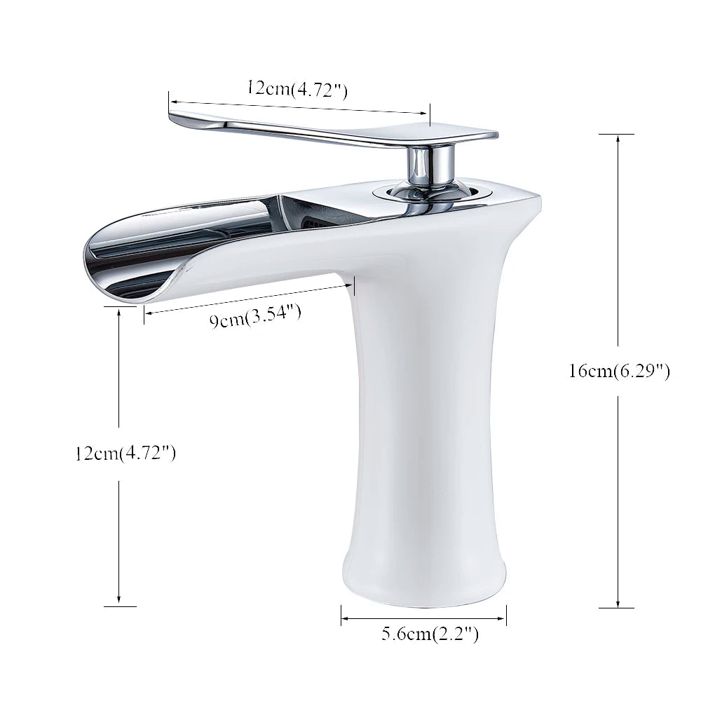 Robinet de salle de bain cascade en laiton – style vintage à poignée unique