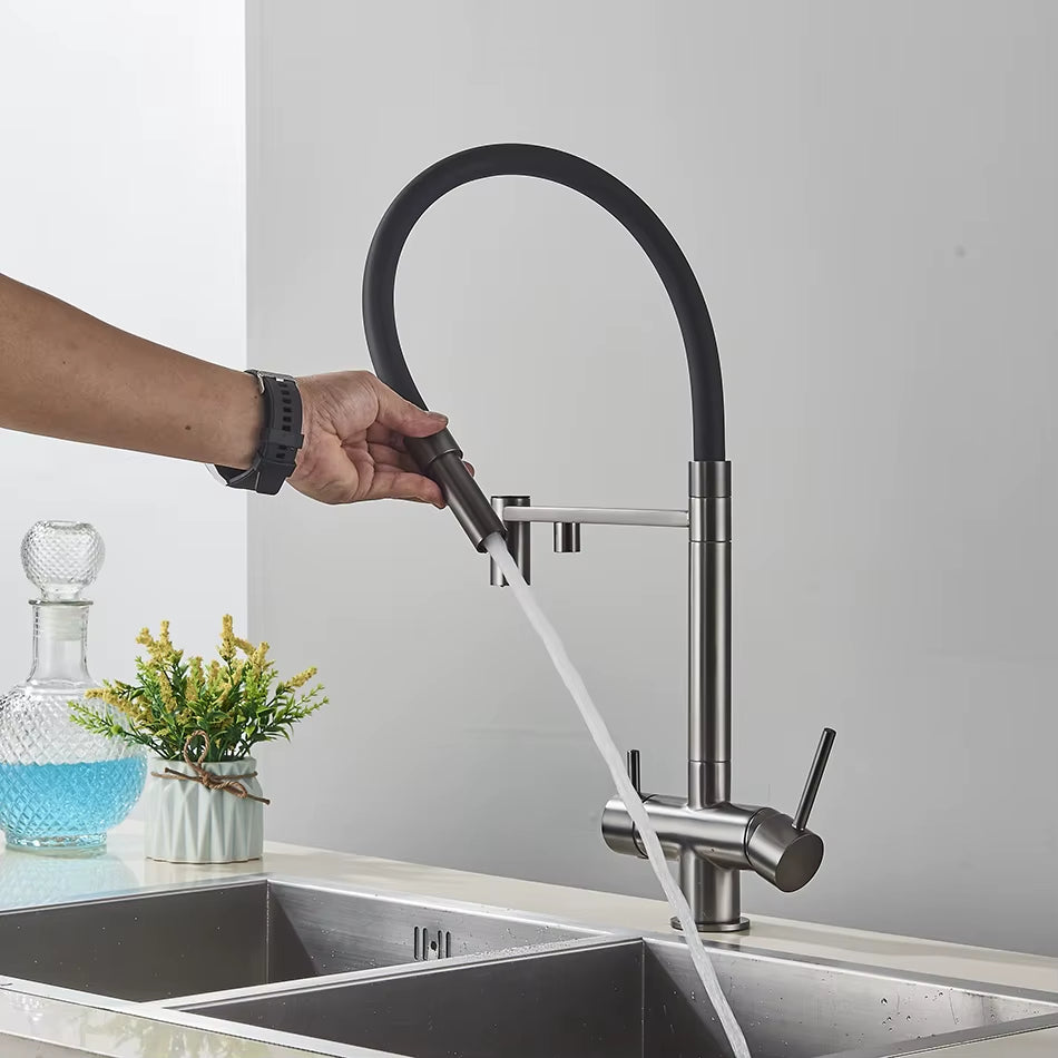 Robinet Extractible Intelligent Avec Affichage Température - Pivot 360°, Portée 60 Cm, Pour Cuisine Et Buanderie