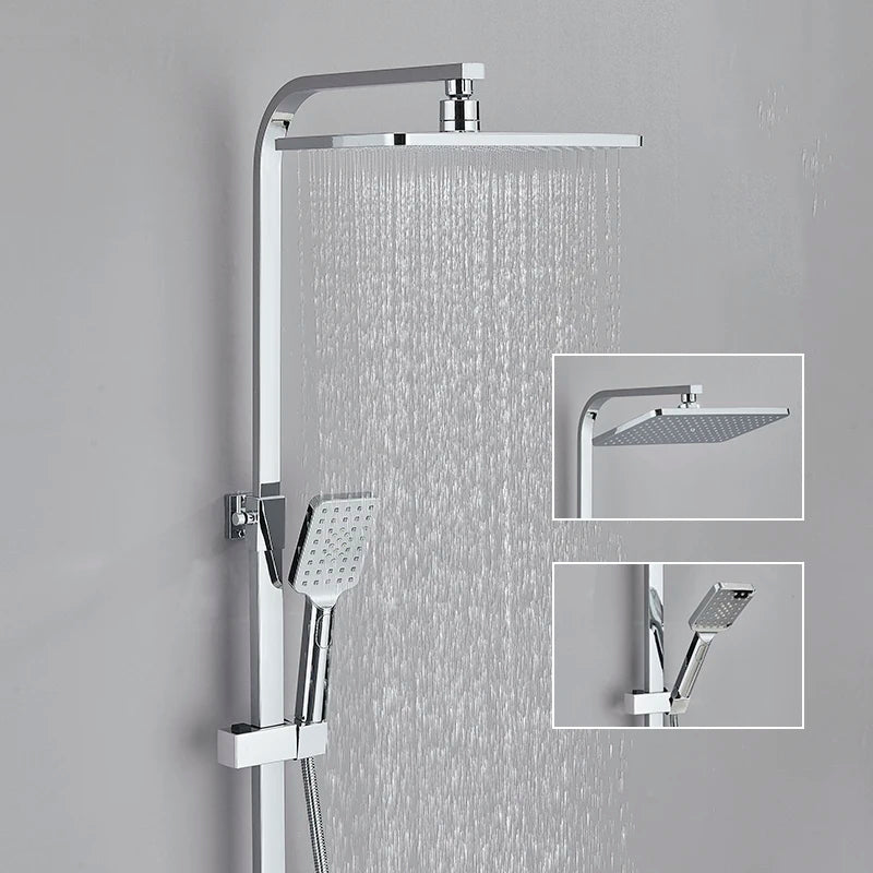 Colonne de Douche Thermostatique avec Affichage Digital – Douche Pluie (Noir / Chrome)