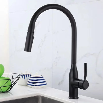 Robinet de Cuisine Extractible 360° – 2 Jets – Noir mat, Chrome, Gris, Argent brossé