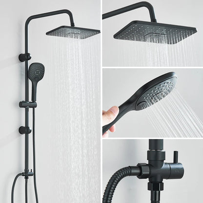 Colonne de Douche Pluie Noir Mat & Chrome – Ensemble Douche avec Douchette