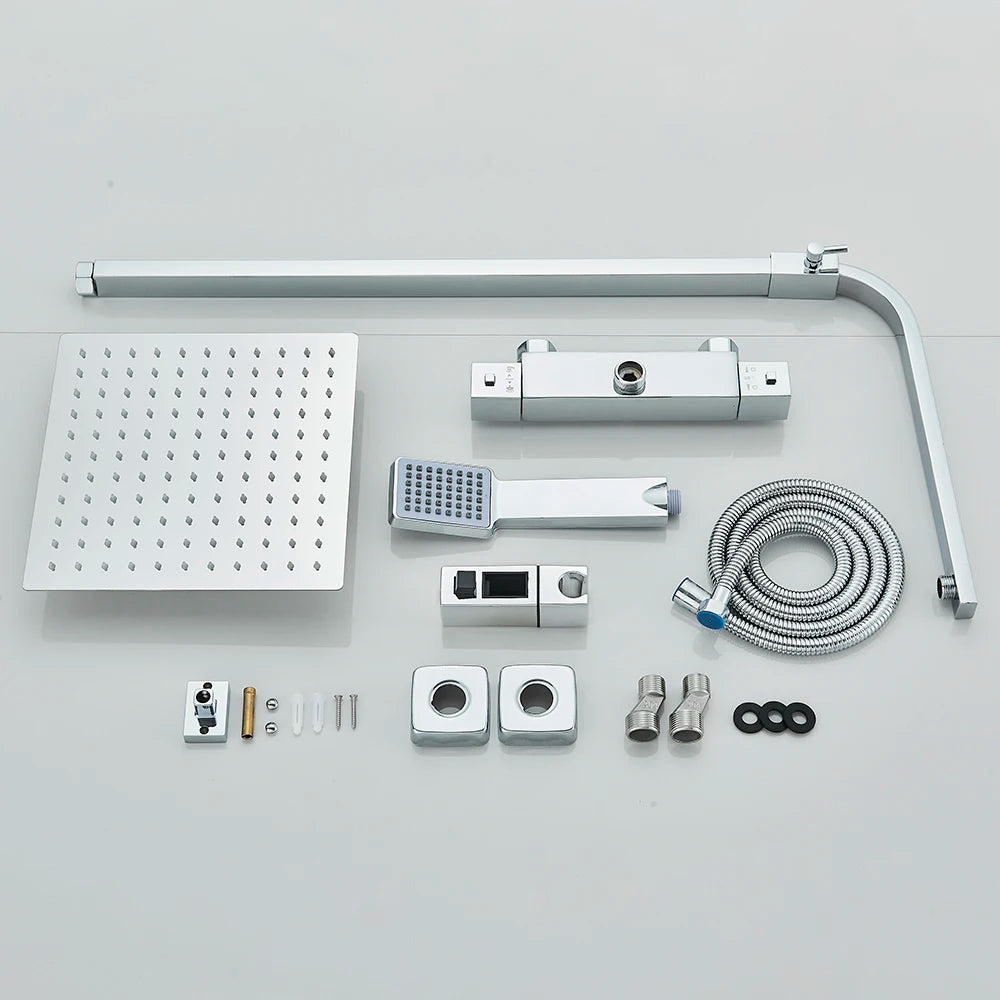 Colonne de Douche Thermostatique Chrome – Pluie & Douchette